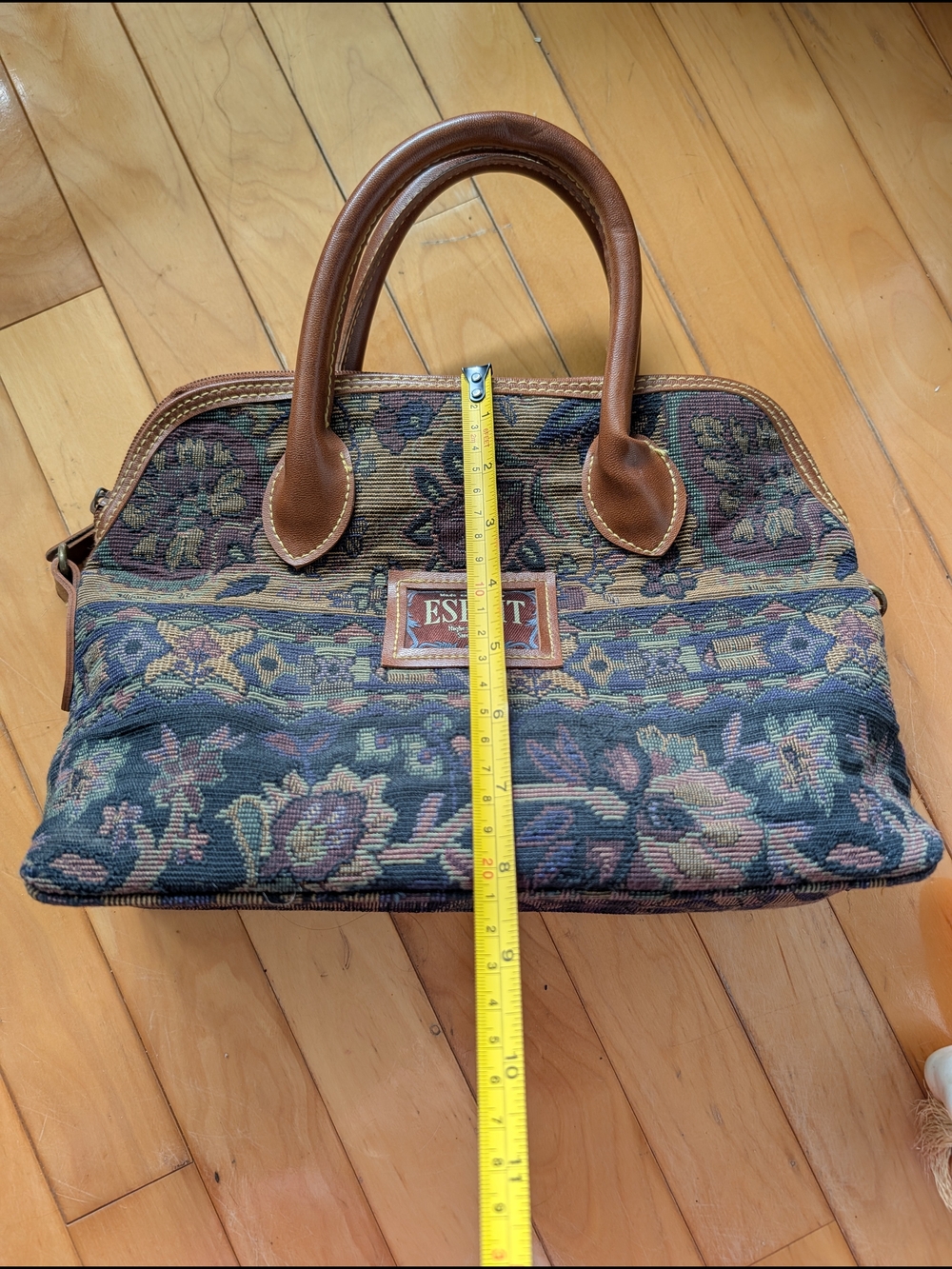 Vtg Esprit Floral Tapestry Handbag - Picture 9 of 9